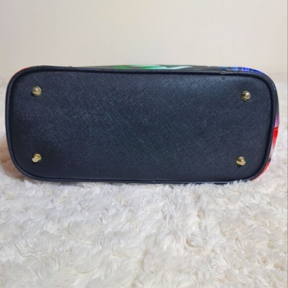 Rainbow Hawaiian Floral Print Tote Purse with Matching Wallet - Picture 9 of 13